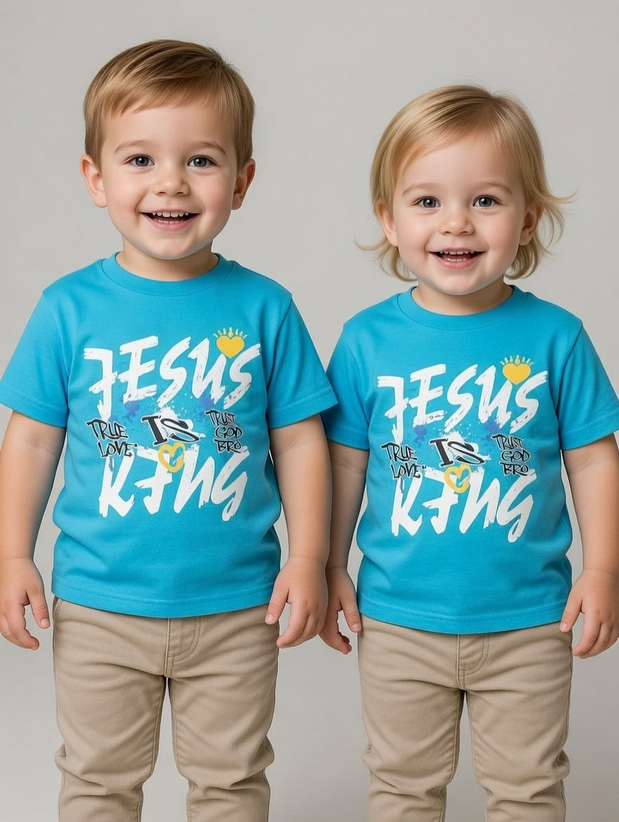 Comfortable and Stylish Faith Inspired Style Kid’s Jesus Is King T-Shirt