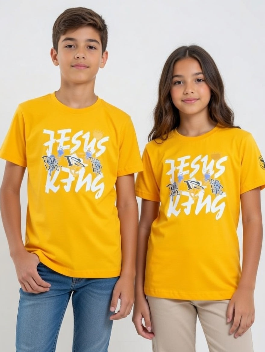 Durable and All-Day-Comfort Jesus is King Teenagers Youth Christian T-Shirts